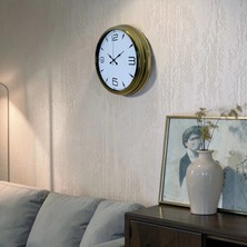 Senka Mey Ithalat® Elite Gold 40 cm Metal Duvar Saati