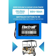 Electroll Motolux Fayton Fx 55 Batarya (Standart Kapasite) Lifepo4 60V 18AH Elektrikli Motosiklet Bataryası