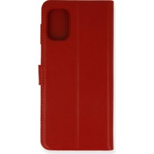 Ulugo Samsung Galaxy M51 Trend S Plus Kapaklı Kılıf - Kırmızı