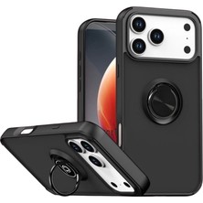 Ulugo Iphone 17 Pro Montreal Yüzüklü Silikon Kapak - Siyah