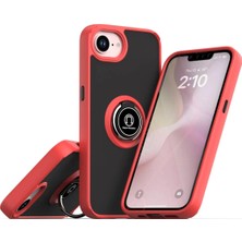 Ulugo Iphone 16E Kılıf Montreal Yüzüklü Silikon Kapak - Kırmızı