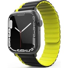 Ulugo Watch 42MM Mo-Wb1 Çift Renk Mıknatıslı Silikon Kordon - Siyah-Sarı