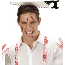 Ulugo Kafaya Saplanmış Halloween Kanlı Testere Şaka Tacı