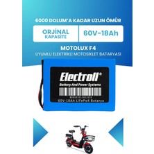 Electroll Motolux F4 Batarya (Standart Kapasite) Lifepo4 60V 18AH Elektrikli Motosiklet Bataryası