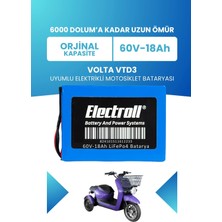 Electroll Volta Vtd3 Batarya (Standart Kapasite) Lifepo4 60V 18AH Elektrikli Motosiklet Bataryası