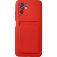 Ulugo Xiaomi Redmi Note 10S Kılıf Kelvin Kartvizitli Silikon - Kırmızı