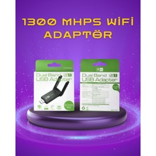 Ulugo Yüksek Hızlı 1200 Mbps Çift Bant USB Wifi Adaptör – Güçlü Sinyal, Geniş Uyumluluk - Lisinya