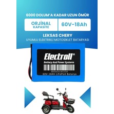 Electroll Leksas Chery Batarya (Standart Kapasite) Lifepo4 60V 18AH Elektrikli Motosiklet Bataryası