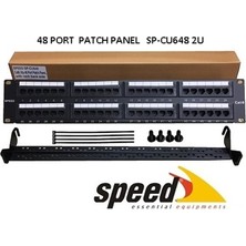 Speed SP-CU648 2u 48 Port Cat6 Dolu Utp Patch Panel + Kablo Düzenleyici