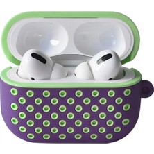 Pileli Store Pilelistore   Airpods Pro 2 (2.nesil) Spor Delikli Kılıf - Lila-Yeşil