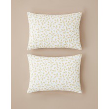 English Home Golden Petals Kolay Ütülenir 2'li Yastık Kılıfı 50X70 cm Sarı