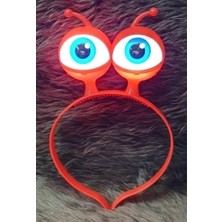 SHC4200 LED Işıklı &amp; Pilli Uzaylı Göz Parti Tacı Kırmızı Renk