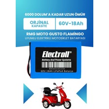 Electroll Rmg Moto Gusto Flamingo Batarya (Standart Kapasite) Lifepo4 60V 18AH Elektrikli Motosiklet Bataryası