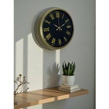 Senka Mey Ithalat® 40 cm Metal Vintage Roma Rakamlı Duvar Saati