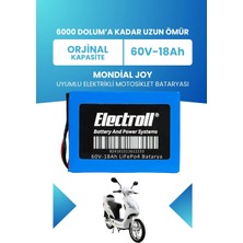 Electroll Mondial Joy Batarya (Standart Kapasite) Lifepo4 60V 18AH Elektrikli Motosiklet Bataryası