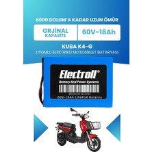 Electroll Kuba K4-G Batarya (Standart Kapasite) Lifepo4 60V 18AH Elektrikli Motosiklet Bataryası