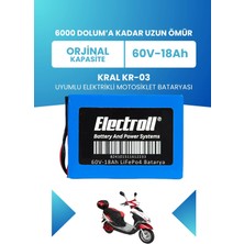 Electroll Kral Kr-03 Batarya (Standart Kapasite) Lifepo4 60V 18AH Elektrikli Motosiklet Bataryası
