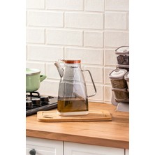 Porsima 3853-2 Renkli Borosilikat Cam Zeytinyağ Şişesi - Yağlık ve Sirkelik Krem 1lt