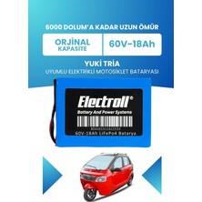 Electroll Yuki Tria  Batarya (Standart Kapasite) Lifepo4 60V 18AH Elektrikli Motosiklet Bataryası