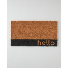 English Home Hello Happy Day Kapı Önü Paspası 33x60 cm Natural
