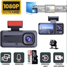 Ventus MPIA CC38 64GB Üç Kameralı (Ön+ İç+ Arka) Araç İçi Kamera WiFi Viidure App