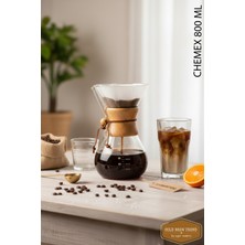 PremiumPort Cam Kahve Demleme Sürahisi, Ahşap Detaylı, 800 Ml, Şık ve Fonksiyonel