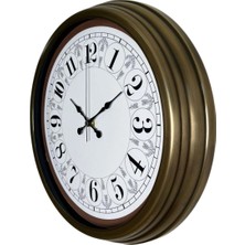 Senka Mey Ithalat® Eskitme Motifli 40 cm Metal Duvar Saati