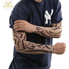 Belle Fusion Mey Ithalat® Giyilebilir Kol Dövmesi Çorap Dövme 3D Baskılı Kol Bacak Dövme 2 Adet Model 10