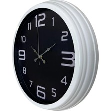 Senka Mey Ithalat® Beyaz 40 cm Metal Modern Duvar Saati