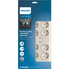 Philips Phılıps SPN7080WA/62, 8 Soket, Akım Korumalı Priz, 900 Joules, 2mt Örgülü Kablo, (Beyaz)