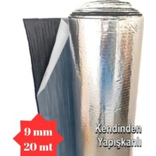 Araç Karavan Izolasyonu Alüminyum Folyolu Kauçuk 9mm 100CMX20MT (20M2) Yapışkanlı Kauçuk