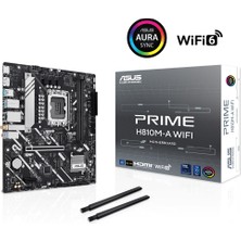 Asus Prıme H810M-A Wıfı, 2xddr5, 2x M.2, Hdmı, Dp, Wi-Fi 6, Bluetooth 5.3, Intel Core Ultra Cpu(Seri 2), LGA1851 Soket, Atx Anakart