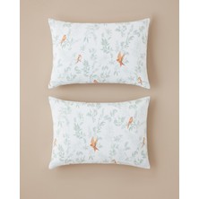 English Home Birdlight Kolay Ütülenir 2'li Yastık Kılıfı 50x70 cm Yeşil