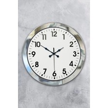 Senka Mey Ithalat® 36 cm Krom Metal Standart Duvar Saati