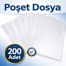 Nistabolje 200 Adet A4 Şeffaf Dosya Föy Poşet Dosya