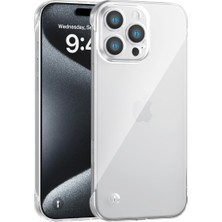 Vissona iPhone 15 Pro Uyumlu Kamera Korumalı Yanları Açık Sararmaz Sert Mika Şeffaf Kılıf