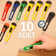 Nistabolje 10 Adet Maket Bıçağı Büyük Boy Falçata Karışık Renk