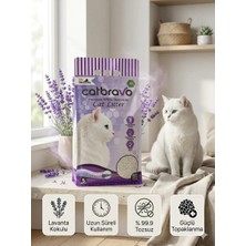 Catbravo 5 Lt Lavanta Kokulu Doğal Beyaz Bentonite Kedi Kumu