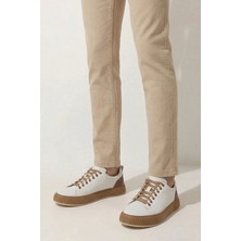 Ziya, Erkek Hakiki Deri Günlük Sneaker 161983Z870 Beyaz