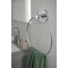 Krom Kaplama Yuvarlak Halka  Banyo -Mutfak  Havlu Askılığı S-102