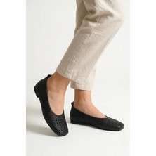 Ziya, Kadın Hakiki Deri Babet 1611022Z2799 Siyah