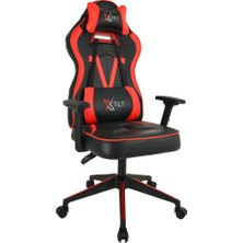 Xfly Vendetta Oyuncu Koltuğu Kırmızı Metal Ayaklı Kumaş Kaplama Ayarlanabilir Oturak Eğimi