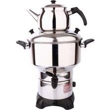 Aldente Süper Sade 6 Litre Gri Çay Makinesi Paslanmaz Çelik Malzeme ile Hızlı Demleme