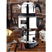 Aldente Süper Sade 6 Litre Gri Çay Makinesi Paslanmaz Çelik Malzeme ile Hızlı Demleme