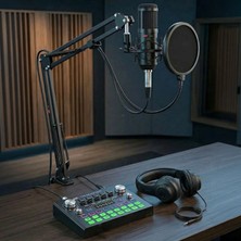 Lastvoice BM800 Stüdyo Mikrofonu Siyah Renk Kablolu Bağlantı ile Podcast Yayın ve Müzik Kayıt İçin