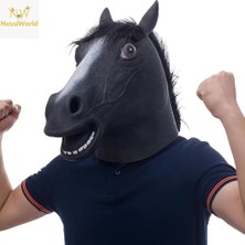 Esranın Dünyası Gerçekçi At Kafası Maskesi Siyah Renk RSPRD34-ESRDNS