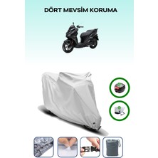 Sym Jet 14 Evo 200 Plus Için Arka Çanta Ve Kilit Uyumlu Gri Motosiklet Branda, Güvenli