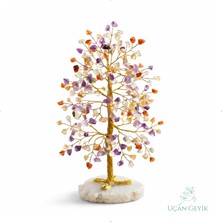 Uçan Geyik Çakra Doğal Taş Ağacı – El Yapımı Enerji ve Şifa Ağacı, 7 Çakra Dengeleyici Doğal Taşlı Dekoratifobje