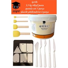 3,5 kg Rölyef Pasta Spatula Seti 5 Parça Plastik Şekillendirici 6 Parça Rölyef Seti