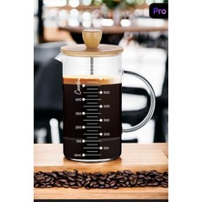 PremiumPort 700 ml Cam French Press, Bambu Kapaklı, Ateşe Dayanıklı, Çok Amaçlı